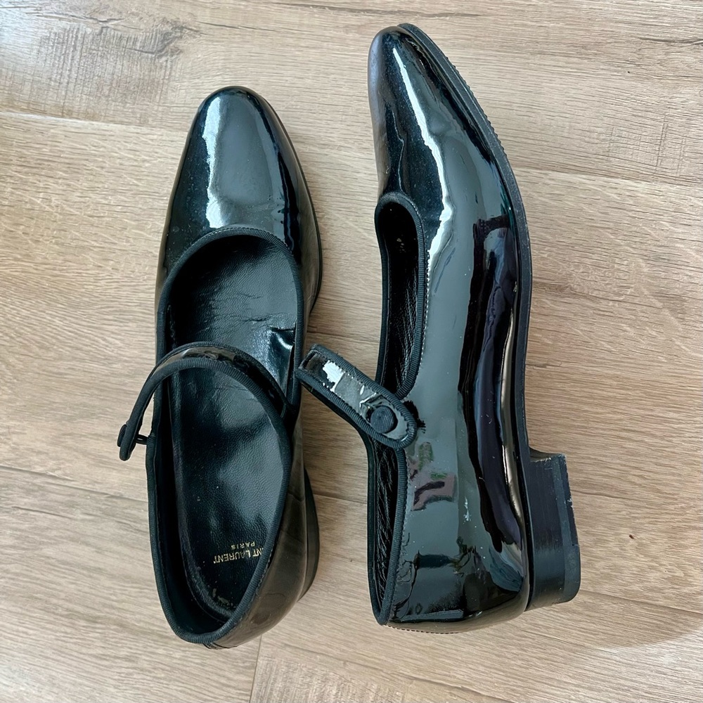 SAINT LAURENT Patent leather Mary Jane Flats Shoes size EUR 36 - Picture 1 of 8
